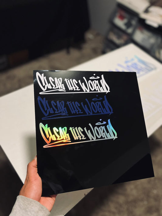 Clear the World Graffiti Decal